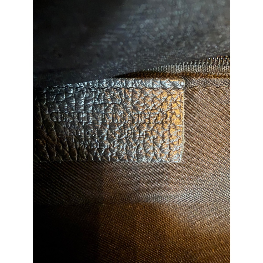 Borse in Pelle Black Pebbled Leather Oversized Sling Bag Crescent Adjustable - Picture 9 of 10